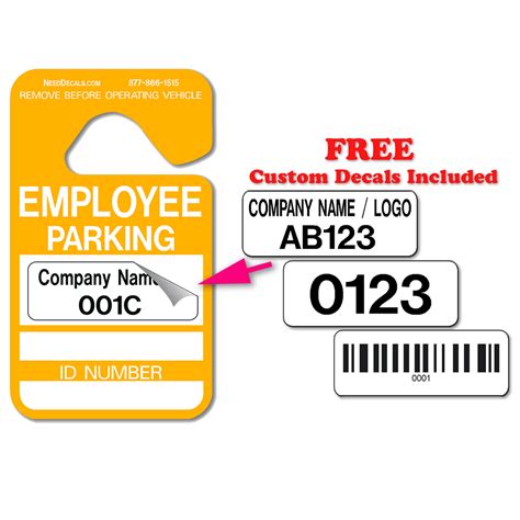 employee parking hang tag permits mirror permit tags