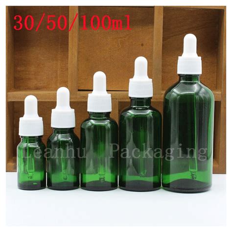 ml essential oils green glass dropper bottle spa massage oil