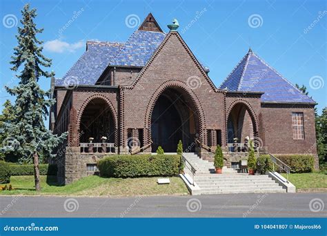building   crematory  funeral home stock image image  place entrance