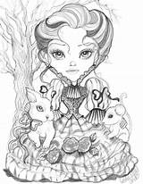 Coloring Adult Grayscale Pages Printable Books Girl Fantasy Gray Color Colouring Getcolorings Digital Pink Victorian Getdrawings Grey sketch template