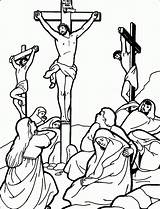 Crucifixion Kreuzweg Sunday Christ Sheets Bible Praying Crucifiction Clipground Jobbet école Pâques Dimanche Coloringhome sketch template