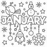 January Coloring Kids Fun 30seconds Pages Year Color Sheets sketch template