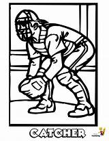 Coloring Baseball Pages Catcher Print Kids Boys Sports Sporty sketch template