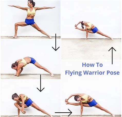 flying warrior en  estiramientos de yoga rutina de yoga yoga