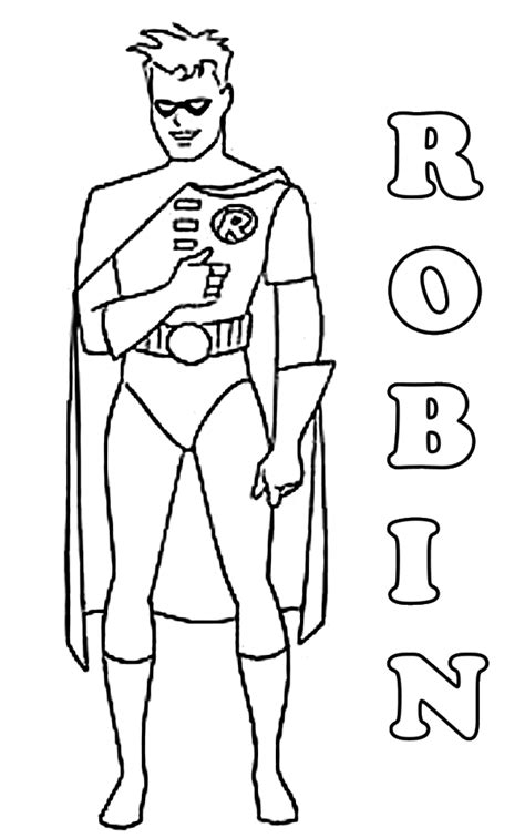 coloring  robin companion  batman  print