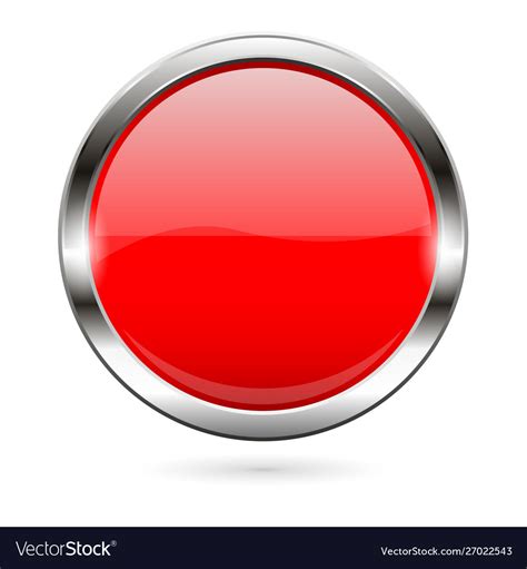 red glass button  shiny  icon royalty  vector