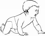 Baby Crawling Infant Clipart Clip Crawl Coloring Pages Drawing Svg Babies Cartoon Boy Vector Child Girl Pencil Clker Silhouette Face sketch template
