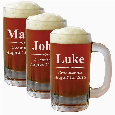 personalized beer mug glasses beer mugs groomsmen t beer