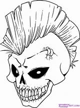Flaming Skull Coloring Skulls Pages Getdrawings Drawing sketch template