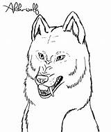 Wolf Growling Lineart Evil Deviantart Line sketch template