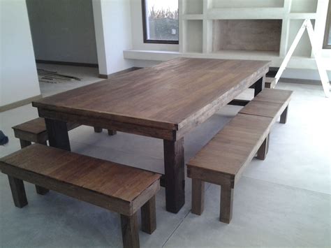 mesa de madera dura reciclada wood design dining bench rustic ico picnics pallets