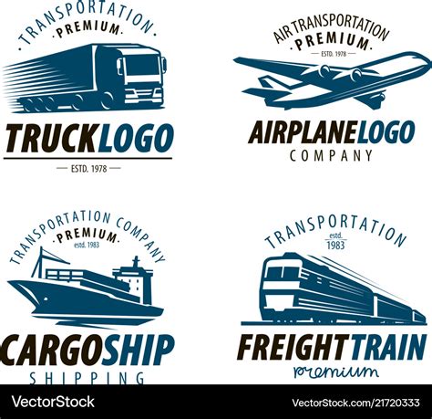 shipping transportation logo  label cargo vector image