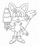 Tails Lineart sketch template