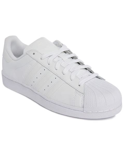 adidas originals superstar classic mono white leather sneakers  white  men lyst