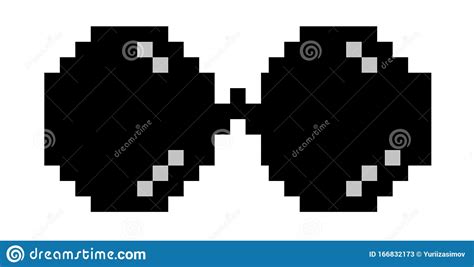 Pixel Vector Black And White Glasses Vector Illustration