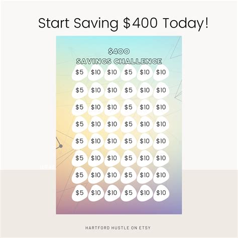 money saving challenge printable save  savings challenge etsy
