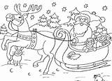 Sleigh Coloring Santa Flying Reindeer Pages Printable His Getcolorings Getdrawings Colorin Print Colorings Color sketch template