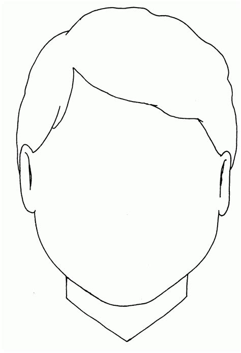 blank boy face coloring page face template blank coloring pages