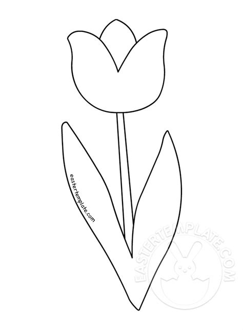 simple tulip flower coloring page easter template