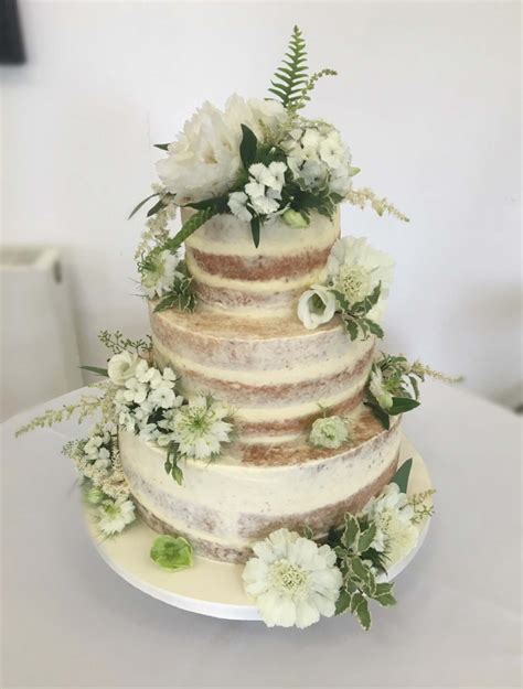 botanical naked wedding cake weddings
