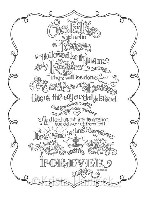 lords prayer coloring page   sizes   suitable