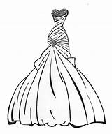 Coloring Dresses Pages Princess Dress Drawing Printable Color Getcolorings Colorings Print Only sketch template