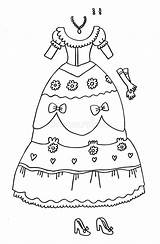 Princess Coloring Wardrobe Dress Stock sketch template