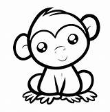 Cute Coloring Monkey Eyes Easy Pages Kids Drawing Outlines Clipart Anime Tattoo Animal Monkeys Crying Cartoon Drawings Draw Tattoos Designs sketch template