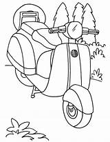 Vespa Scooter Coloring Pages Kids Getdrawings sketch template