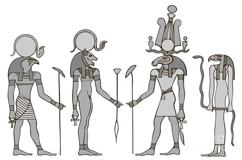 Gods Of Ancient Egypt Digital Art By Michal Boubin