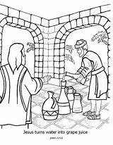 Jesus Coloring Water Wine Into Turns Pages Cana Wedding Kids Colouring Printable Getcolorings Color Getdrawings Popular sketch template