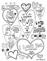 Coloring Pages Printable Heart Valentines Valentine Sheets Cards Cutest sketch template