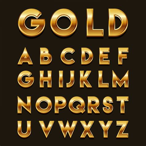 gold alphabet vector  vectorifiedcom collection  gold alphabet vector   personal