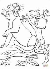 Mowgli Printable Coloring Bagheera Visit Pages Wolves Disney sketch template