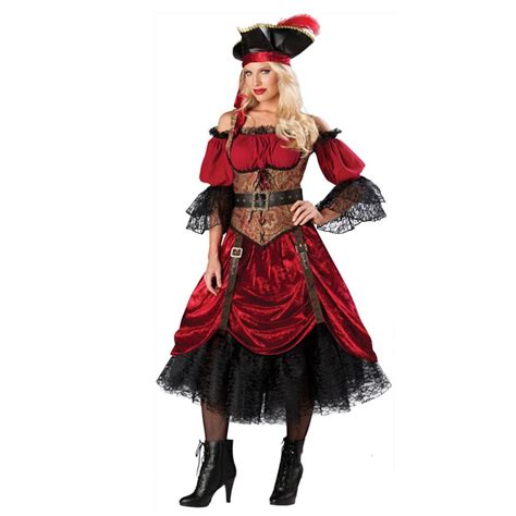 Halloween Good Quality Deluxe Pirate Costume Women Sexy Pirate Cosplay