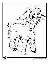 Farm Animal Coloring Animals Pages Lamb Cartoon Kids Jr Print Woojr Activities sketch template