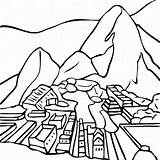 Machu Picchu Peru Coloring Pages Famous Clipart Drawing Pichu Color Landmark Landmarks Thecolor Places Books Online Colouring Inca Dibujos Cute sketch template