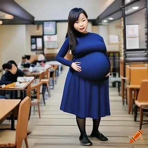 Photo Of A Pregnant Japanese Girl In Stylish Outfit On Craiyon