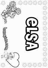 Coloring Elsa Name Pages Color Popular Hellokids Print Online sketch template