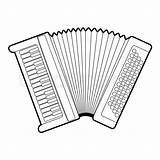 Accordion Coloring Drawing Sketch Template Pages sketch template