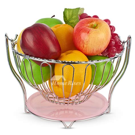 metal fruit bowl hanging plastic pink contemporary kitchen decorative