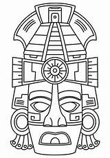 Mayan Aztecas Mascaras Incas Colorear Mayas Arte Pyramid Precolombinos Aztec Maschera Indigenas Azteca Precolombino Disegno Supercoloring Prehispanicos Huichol Inca Máscara sketch template