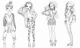 Coloring Girl Fashion Book Pages Colouring Color Ebay Adult sketch template