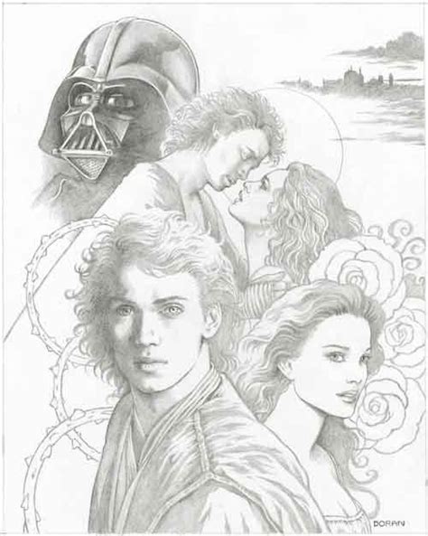 anakin and padme in colleen doran s science fiction comic art gallery room
