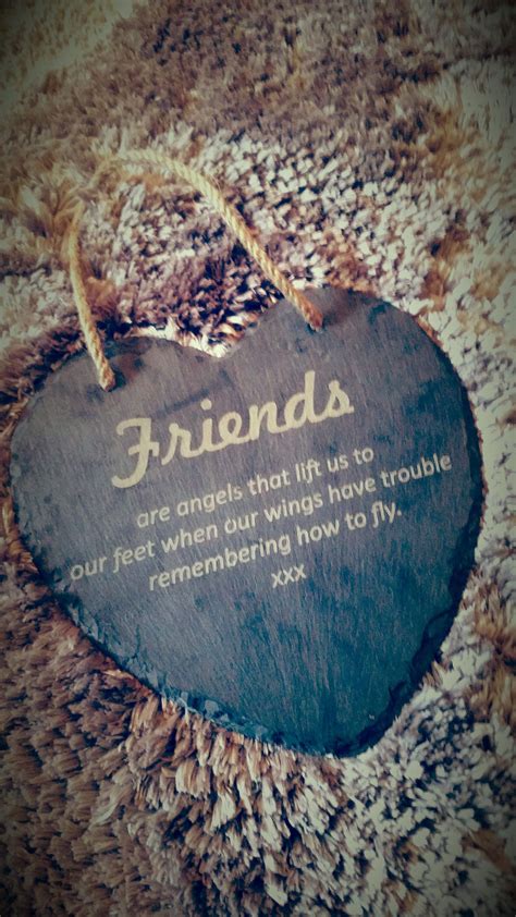 engraved slate heart friendship quotes gifts  friends etsy