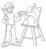 Kunstenaar Work Coloring Pages Beroepen Gif Kids Coloringpages1001 Popular Very sketch template