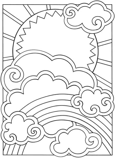 sun  clouds coloring book pages printable coloring pages coloring