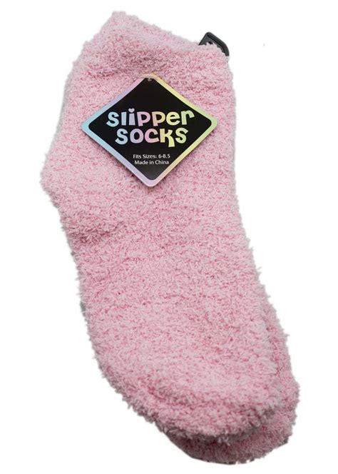 Light Pink Colored Fuzzy Slipper Socks Size 6 8 5