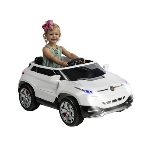 volt white fiat suv exotic battery powered ride  car features working lights  opening