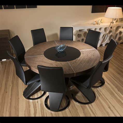 large  elm wood dining table  high black faux leather chairs ebay